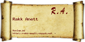 Rakk Anett névjegykártya