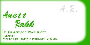 anett rakk business card